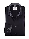 Muster: Satin OLYMP Herren Businesshemd Langarm Level Five,Satin,Body fit,Modern Kent,schwarz 68,42