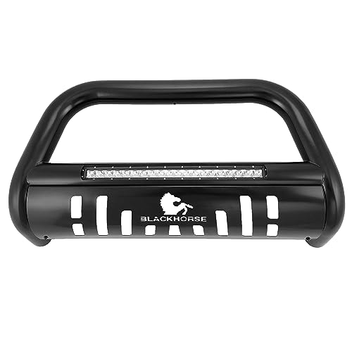 Image of Black Horse Beacon Bull Bar Skid Plate Black Compatible with 2007-2014 Cadillac Escalade ESV|2007-2014 Cadillac Escalade EXT|2007-2013 Chevrolet Avalanche-BE-GMTAB