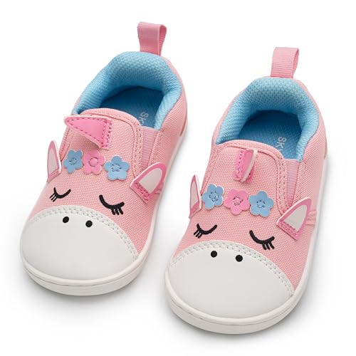 SKYWHEEL Size 8 Toddler Slip On Shoes Girls Tennis Walking Wide Toe Box Barefoot Zero Drop...