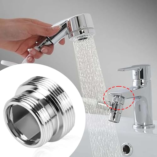 CONJURAIDE 2 Stück Wasserhahn Adapter M20 auf M22, Außengewinde Gewindeadapter Wasseranschluss Schlauch Adapter Aufsatz mit Dichtung und Gewindedichtband Wasserhahnadapter für Wasserfilter Wasserhahn