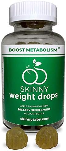 Skinnytabs Weight Drops Gummies - Apple Flavored - Weight Loss - 60 Count - Control Hunger, Boost Metabolism & Curb Cravings - Green Coffee Bean Extract, Raspberry Ketones Extract, Garcinia Cambogia