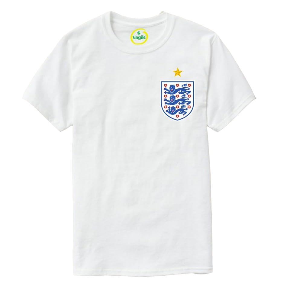Kids England Football Tshirt Cup Team Game Shield Design Cup Team Game White
