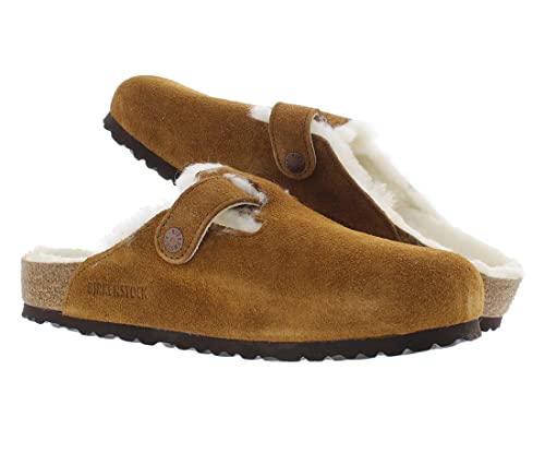Image of Birkenstock Boston VL Shearling Unisex Shoes Size 11, Color: Mink-Brown