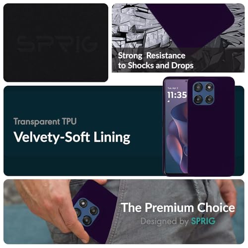 Image of SPRIG Compatible with Moto Edge 60 Stylus Premium SilkTone Back Cover Drop Tested Shock Proof Mobile Case for Men, Women, Boys and Girls with Camera Protection (Dark Purple)