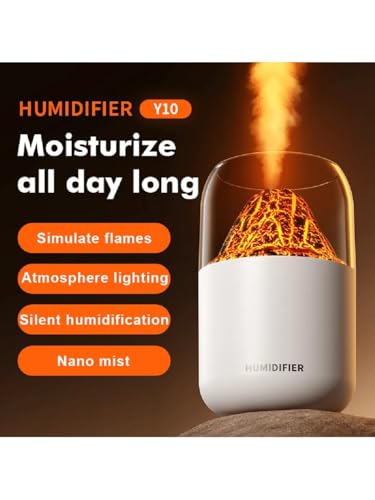 Image of Shubh Empire Mini Ultrasonic humidifier for Room Moisture, Essential Oil Diffuser, Cool Mist for Bedroom, Baby, Aroma Diffuser for Home Electric with Night Lamp (Volcano)