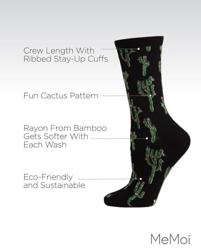 Image of MeMoi Cactus Rayan Blend Crew Socks