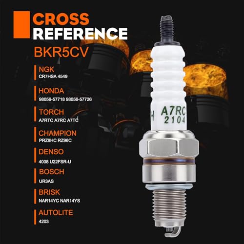 Image of Hipa CR7HSA Spark Plug for NGK C7HSA Torch A7RTC A7TC GY6 50CC 110CC 150CC Scooter ATV XR80 XR100 CRF80 Engine 2PACK