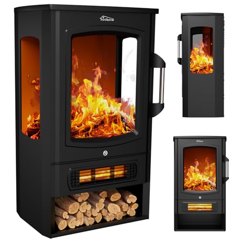 Tronitechnik® Elektrokamin elektrisch - Kaminfeuer mit LED Flammeneffekt, 1kW/2kW Watt Kamin, mit...