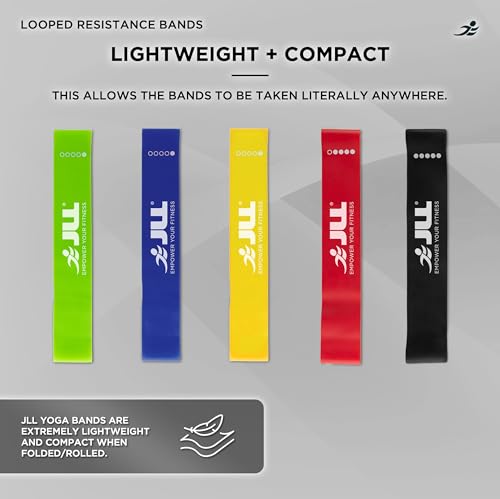 JLL Resistance Bands Set, Green, Blue, Yellow, Red & Black - Image 2