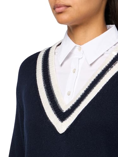 Cinq à Sept Women's Sequin Stripe Deep V Santina Top3