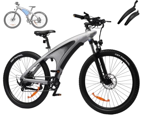 HX Q5 Vélo Électrique pour Adultes, E Bike 27.5 * 2.25'' Tout-Terrain, Jusqu'à 110km, 48V 20Ah Batterie Amovible, 7 Vitesses, VTT Électrique Homme Femme Fourche...