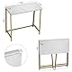 WOHOMO Kleiner Schreibtisch Klappbar 80 cm, Klappschreibtisch für Kleine Räume, Faltbarer Tisch Platzsparender Büro Computertisch, Weiß und Gold