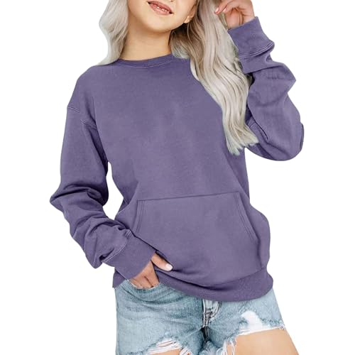 Sweatshirts for Teen Girls Oversized Fall Casual Long Sleeve Pullover Kids Cute Youth Crewneck Sweatshirt with Pocket