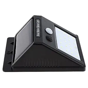 VALAM Bestow Solar Wireless Security Motion Sensor 20 LED Night White Light for Garden and Outdoors (Black)