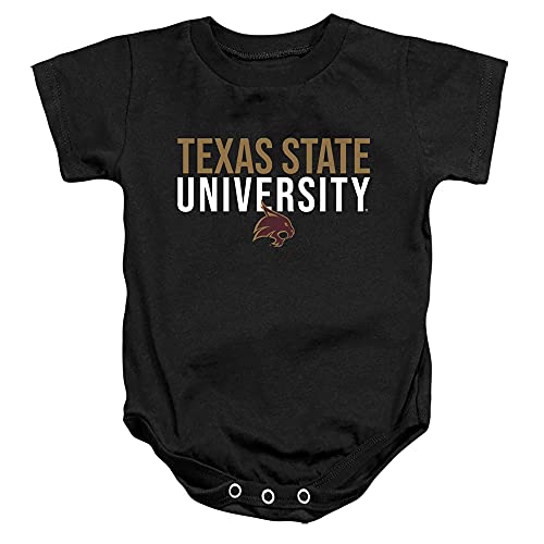 Texas State University Official Stacked Unisex Infant Snap Suit for Baby,Black, 6 Months