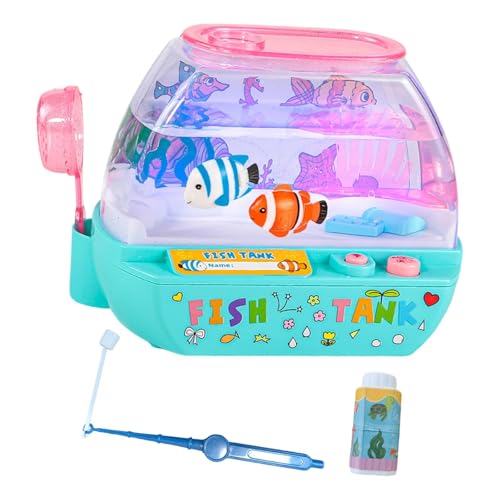 predolo Aquarium Factice avec Faux Poissons pour Enfants 3+ Ans, Jouet Interactif électrifié, Faux Aquarium de Poisson Bébé Musicale et Lumineuse, Cadeau...