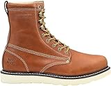 King Rocks Work Boots Men's 8' Plain Toe Wedge Comfortable Boots for Work and Construction Size 13 D(M) US, Brun