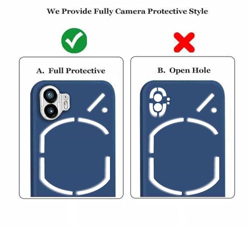 Image of A rtistque Liquid Silicone Back Cover Case for Nothing Phone 1 Matte Shockproof TPU Soft Flexible with Camera Protection - Blue