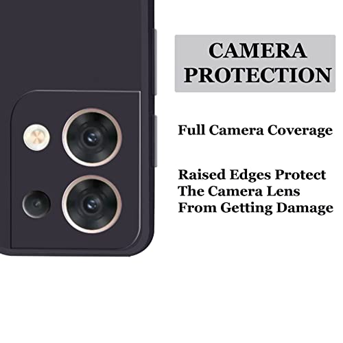 Image of A rtistque Liquid TPU Silicone Matte Shockproof Flexible with Camera Protection Soft Back Cover Case for Oppo Reno 8 Pro 5G - Black