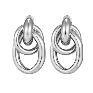 Gold/Silver Chunky Knot Drop Dangle Earrings for Women, Light Luxury Statement Geometric Knot Earrings