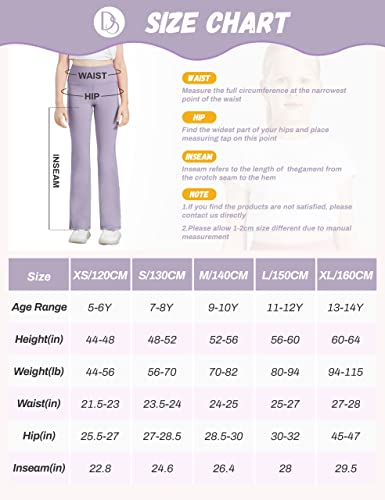 Desol Girl's Flare Leggings Yoga Pants With Pockets Dance Athletic Leggings For Girls Lavender #TOP5