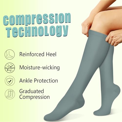 Iseasoo Copper Compression Socks (15-20 mmHg) for Men & Women - Running, Hiking, Cycling, Travel - Improves Circulation4