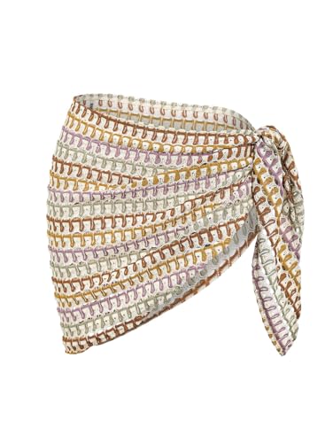 ZAFUL Sarong Coverups for Women Beach Vacation Fishnet See Thru Tie Side Bathing Suit Cover Up Mini Skirt