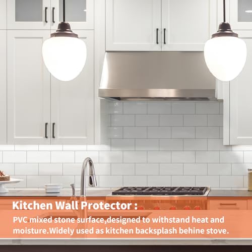 OYASIMI 10- Sheet Polished White Peel and Stick Backsplash, 12’’Luxury PVC Ceramic Look Self Stick Subway Tiles, Waterproof Peel and Stick Wall Tiles for Kitchen and Bathrrom by OYASIMI - Image 3