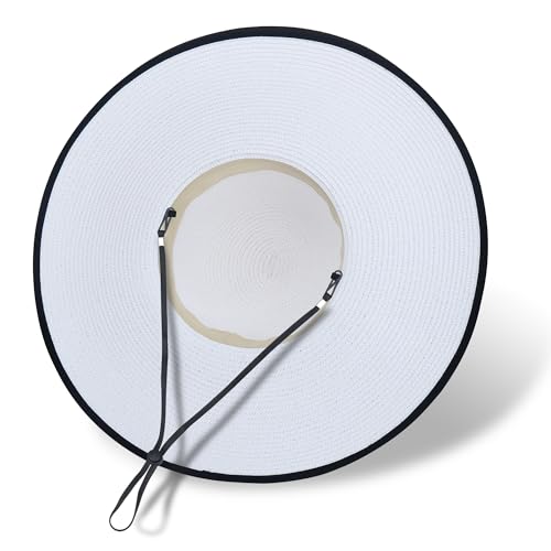 Image of Women Wide Brim Sun Hat UPF50 Straw Summer Hat Floppy Beach Hat Roll-Up