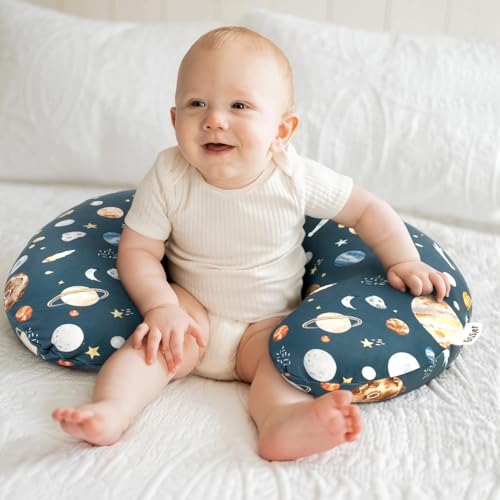 Image of GRSSDER Reversible Nursing Pillow Cover, Ultra Soft Stretchy Minky Removable Nursing Covers Fitted for Breastfeeding Pillows Snug and Safe, Comfortable Slipcover for Boys, Stylish Original Print