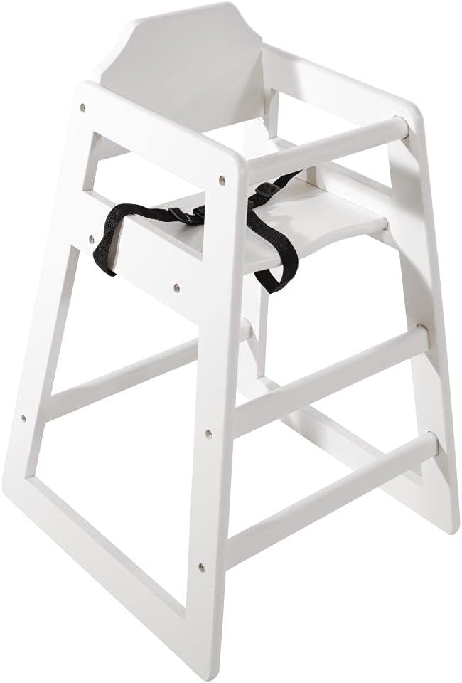 Bolero Wooden High Chair Antique White Finish 754 500X505mm Longue Furniture