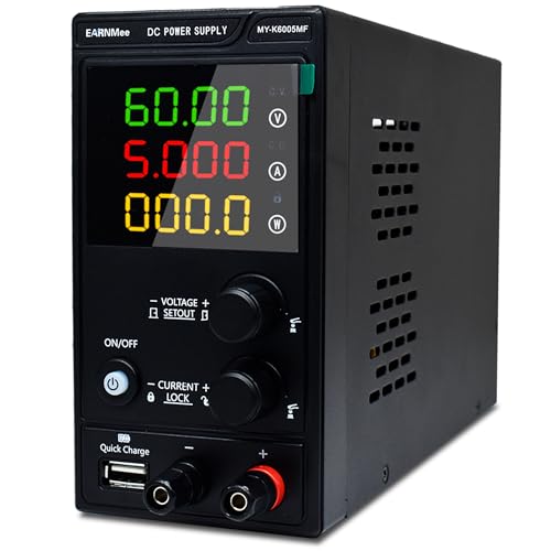 Image of DC Power Supply Variable,60V 5A 300W Adjustable Switching DC Regulated Bench Power Supply with High Precision 4-Digit LED Display, 9V /2A 18W USB Port, Coarse and Fine Adjustment