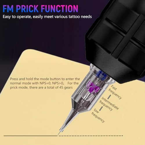 Image of MAYCREATE ArtFlex cordless tattoo pen with LCD screen, 7-step adjustable stroke from 2.3mm to 4.5mm, 2000mAh USB rechargeable battery, low noise rotary design compatible with tattoo cartridges