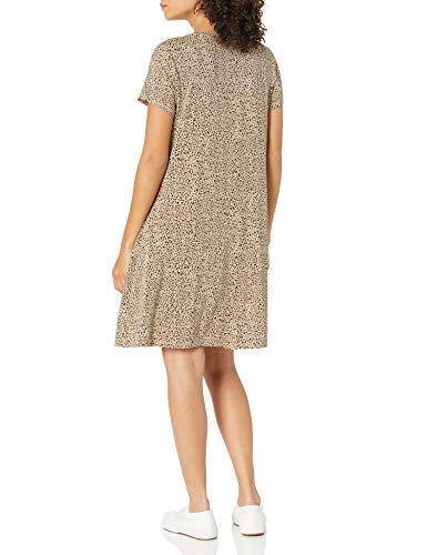 Amazon Essentials Women's Short-Sleeve Scoop Neck Swing Dress (Available In Plus Size), Leopard, Medium #TOP1