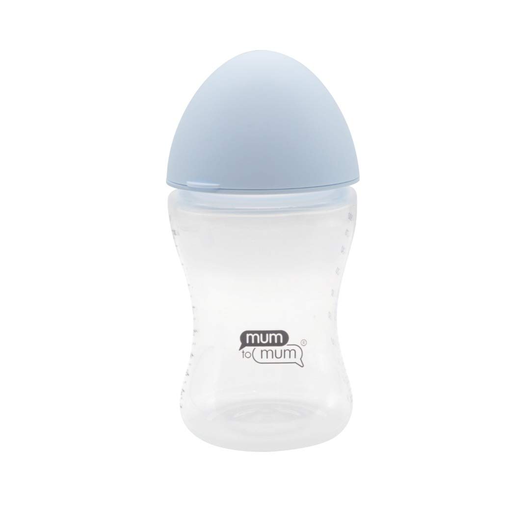 Mum to Mum Wide Neck Dome PP Feeding Bottle, Blue 6-12 Months 300ml/10oz