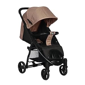 Toral Silla de Paseo Ligera Modelo Atenas hasta 22 kilos – Silla Paseo Ligera o Carrito bebe con Arnés, Respaldo Reclinable y con Capota Ajustable – Carro Bebe Color Camel