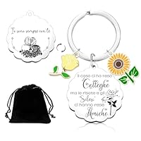 POIUYTRE Regali Natale Collega Regalo Colleghe Colleghe per caso Amiche per scelta Portachiavi per Amici Regalo di Ringraziamento per Colleghi e Amici Regalo Colleghi Compleanno Regalo Donna (10)