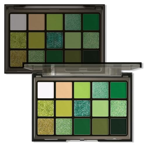 Beauty Glazed Paleta de sombras de ojos de maquillaje 15 Colores verde Palette Opacos Brillantes Pigmentados Maquillaje Profesionales crema Crayon pigmentada Altamente Pigmentados Cosméticos