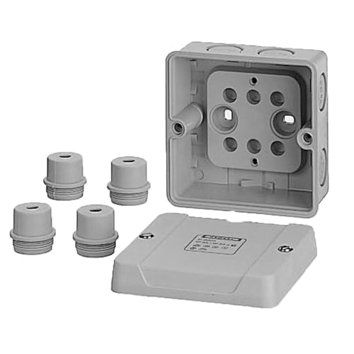 Hensel Kabelabzweigkasten D 9020, 88 x 88 x 53 mm/bis 2,5 qmm 3phasig / 4 qmm 1phasig / ohne Klemme