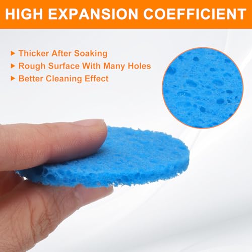 Image of HARFINGTON 6pcs Soldering Iron Cleaning Sponge 1.97 inch Replacement Sponge High Temperature for Cleaning Welding Soldering Iron Tip, Blue