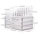 ZHIAI Cosmetic Display Cases and Jewelry Storage Boxes, Clear Acrylic Hair Accessories Makeup Organizer, Great for Your Bathroom, Vanity and Countertop