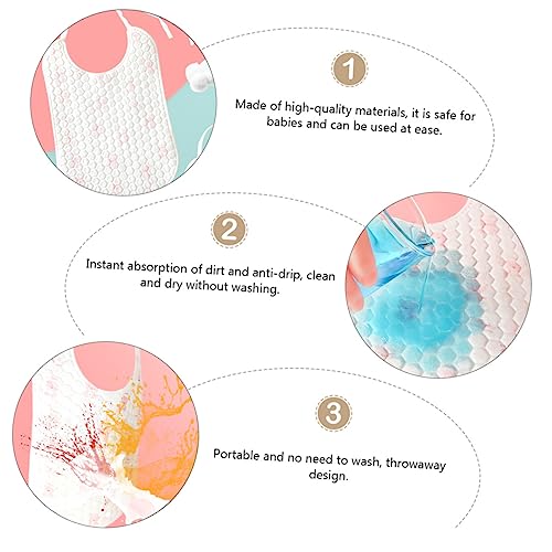 BESPORTBLE 32Pcs Disposable Bibs for Feeding Lightweight Eating Bibs Soft and Safe for Skin for Home and Travel3