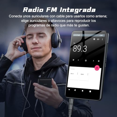 160GB MP3 Player mit Bluetooth und WiFi, MP3 Player Spotify, Android 13, 4,02 Zoll 1080P Touchscreen MP4 Player, tragbarer Musikplayer, Audible, Amazon Music, Player Store, erweiterbar auf bis zu 1TB
