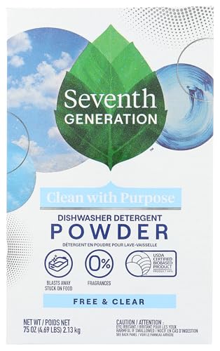Seventh Generation Free and Clear Dishwasher Detergent Powder 75 oz