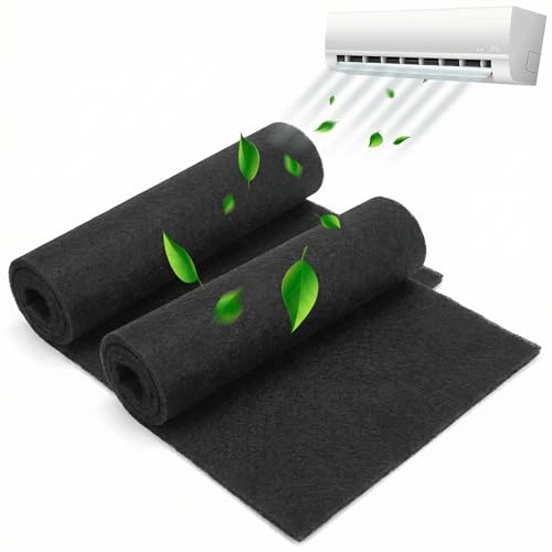 QWORK® 2 PCS Filtres à Charbon Actif Pliables 122cm x 20cm x 3mm pour Climatiseur, Purificateur...