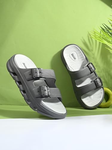 Image of DOCTOR HEALTH SUPER SOFT Men EVA Double Strap Sandals | Adjustable Buckle Comfort Slides | Lightweight Anti-Slip Ventilated Casual Sandals for Everyday Indoor Outdoor Wear