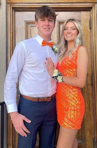 Sparkly Sequin Homecoming Dresses V Neck Prom Dresses Short for Teens Sheath Tight Cocktail Dress 20254