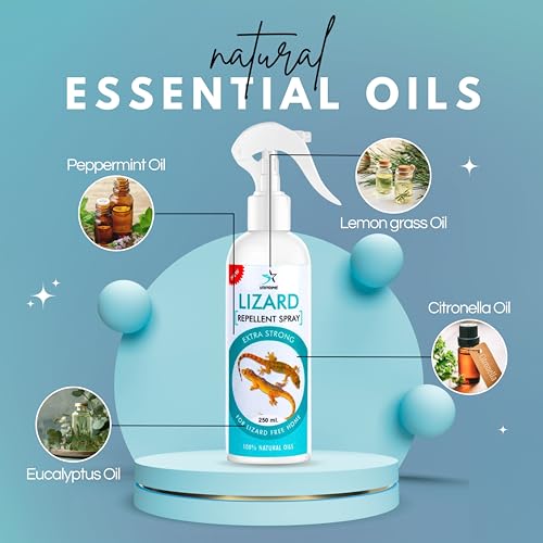 Image of VRPRIME Lizard Repellent for Home Spray Pest Control | Made With Plants Oil, Natural Non Toxic, Irritant-Free, Chemical-Free | Baby Safe Plant Safe (250 ML) (Peppermint) (PACK OF 1 With Microfiber)
