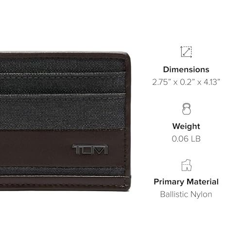 Image of TUMI - Alpha Slim Card Case - Slim Billfold Wallet for Travel - Slip Pocket Wallet - Small Wallet - 2.8 inch X 4.1 inch X 0.2 inch - Anthracite /Brown