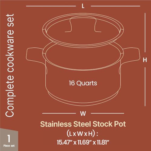 16 Quart Stainless Steel Stockpot